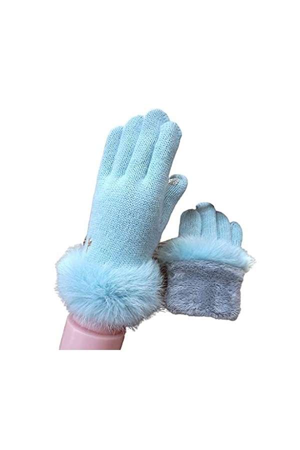 ZAJ Garder au Chaud Gants Thermiques en Laine - Gant de Doigts fendus for Femmes - Gants en Peluche Confortables - Gants déc