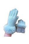 ZAJ Garder au Chaud Gants Thermiques en Laine - Gant de Doigts fendus for Femmes - Gants en Peluche Confortables - Gants déc