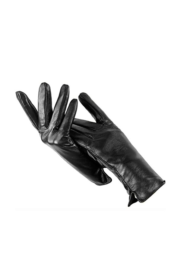 Gants en cuir pour femme Moufles chaudes Hiver, champagne, 6.5