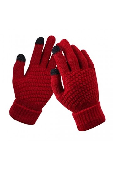 INGVY Gants dhiver pour femmes, gants dhiver pour écran tactile, femmes et hommes, moufles en tricot extensible chaud gants