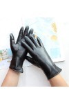 Dndrdhfb Gants dhiver en cuir pour femme - Style chaud et droit - Doublure - Moufles dextérieur, Doublure polaire, 7