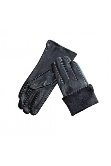 Dndrdhfb Gants dhiver en cuir pour femme - Style chaud et droit - Doublure - Moufles dextérieur, Doublure polaire, 8