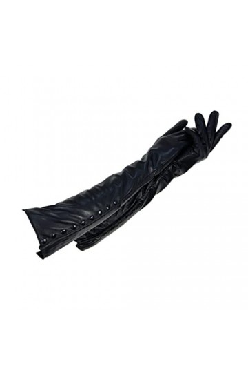 Gants dhiver chauds à manches longues pour femme en cuir véritable peau de mouton cachemire Moufles pour femme Nombreux bout