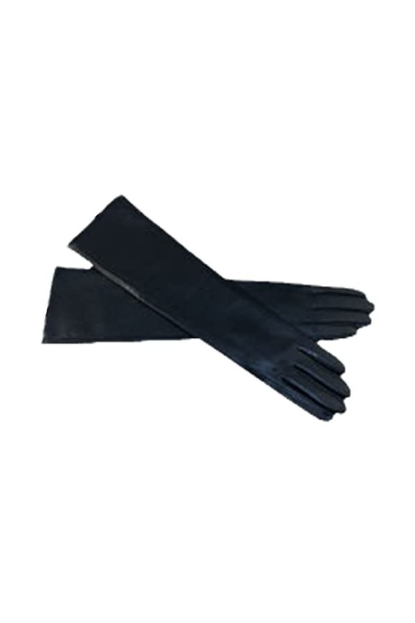 Gants dhiver tendance en peau de mouton pour femme - Moufles en cuir véritable - Manches longues, champagne, 7.5