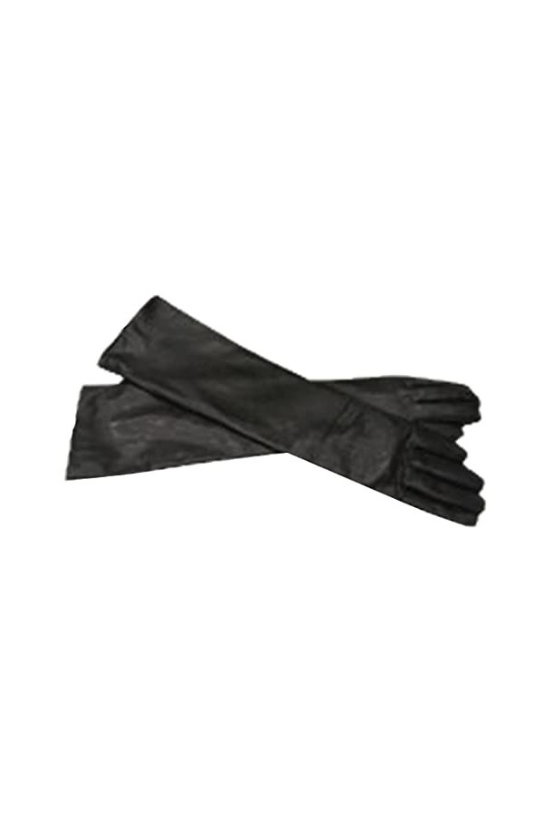 Gants dhiver tendance en peau de mouton pour femme - Moufles en cuir véritable - Manches longues, champagne, 7.5