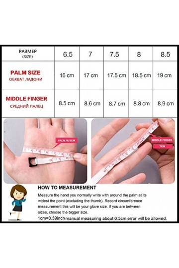 YMBHUO des Gants Gants for Femmes en Cuir Blanc, gargeon en Coton Chaud, Gants en Cuir de Mode, Gants en Cuir Chaud Hiver Mod