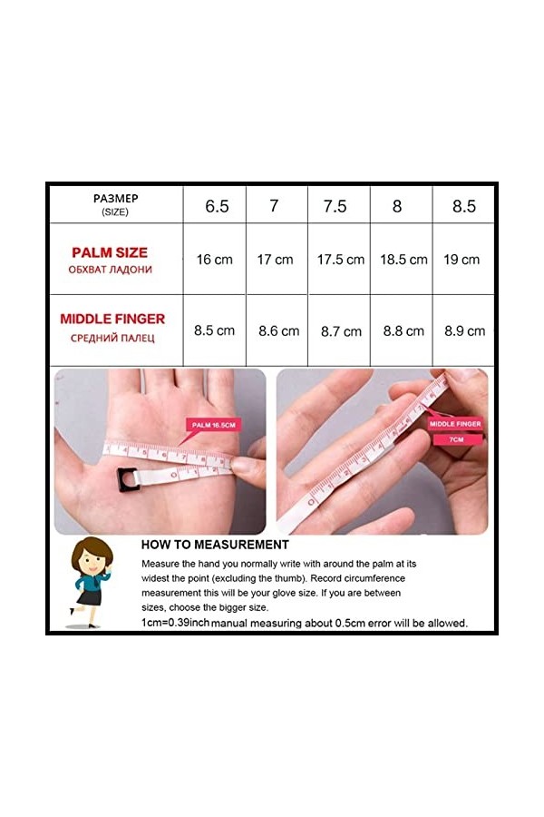 YMBHUO des Gants Gants for Femmes en Cuir Blanc, gargeon en Coton Chaud, Gants en Cuir de Mode, Gants en Cuir Chaud Hiver Mod