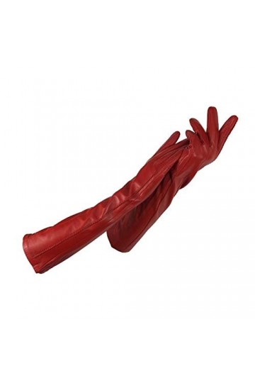 JBIVWW Femme Gants Hiver Chaud en Cachemire Doublure Gants for Dames Gants Longs coude Bras Manches en Cuir Color : Red, Glo