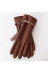 LZQPEARL Velvet Hiver Plus Puce Gants en Cuir Epaisseur Femme Equitation à écran Tactile Chaleureux Mitaines Color : A, Glov