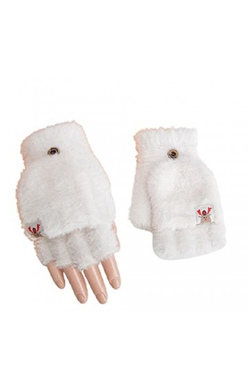 Gants pelucheux pour femmes - Gants en peluche imitation fourrure de vison mignons - Gants thermiques dautomne et dhiver - 