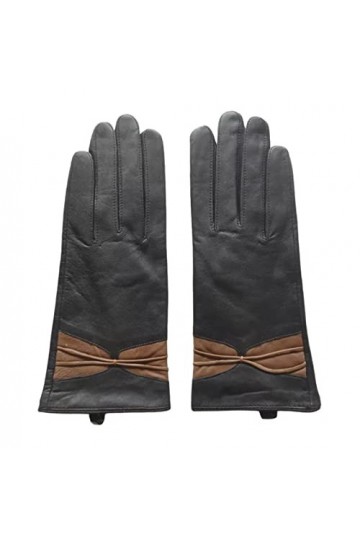 Gants Chauds Pour Femme Gants En Cuir Véritable Pour Femmes Hiver Garder Au Chaud Gants En Cuir De Chèvre Noir As