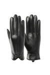 Gants DHiver Mode Femmes En Cuir Véritable Peau De Mouton Bowknot Décoration Doublure Garder Au Chaud En Hiver Gants Noir M