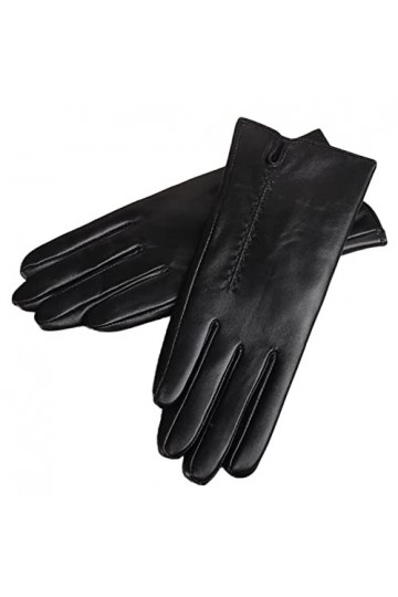 Gants Pour Femmes Gants En Cuir Véritable Pour Femmes Noir En Peau De Mouton Doigt Écran Tactile Gant Chaud Hiver Mitaines No