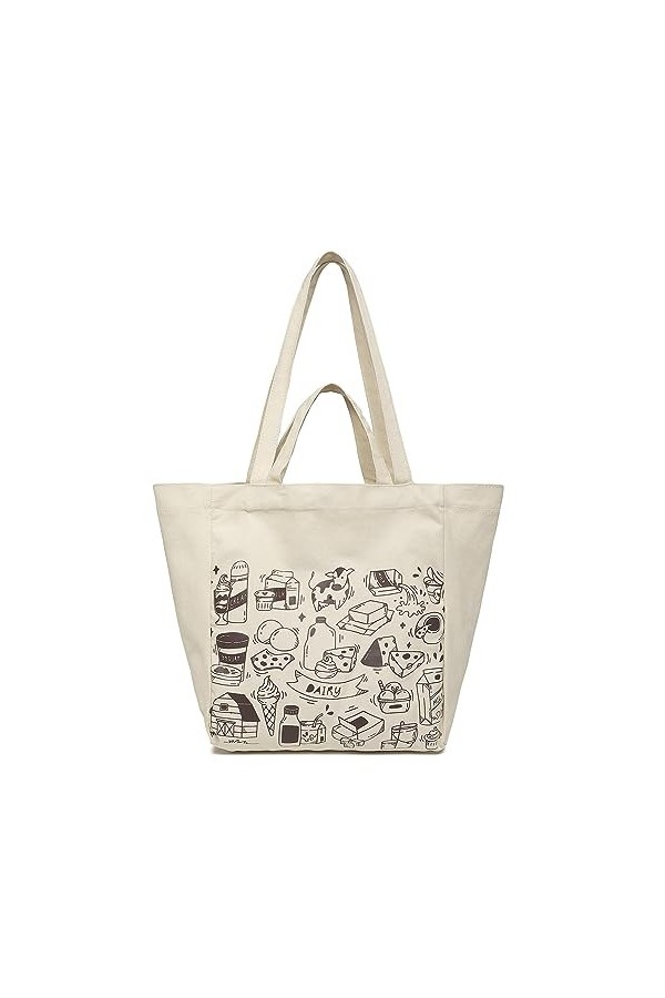 Miss Lulu Sac Cabas Réutilisable de Shopping, Grand Sac à Main de 13 Laptop, en Toile ImperméAble, Fourre-Tout de Voyage, D