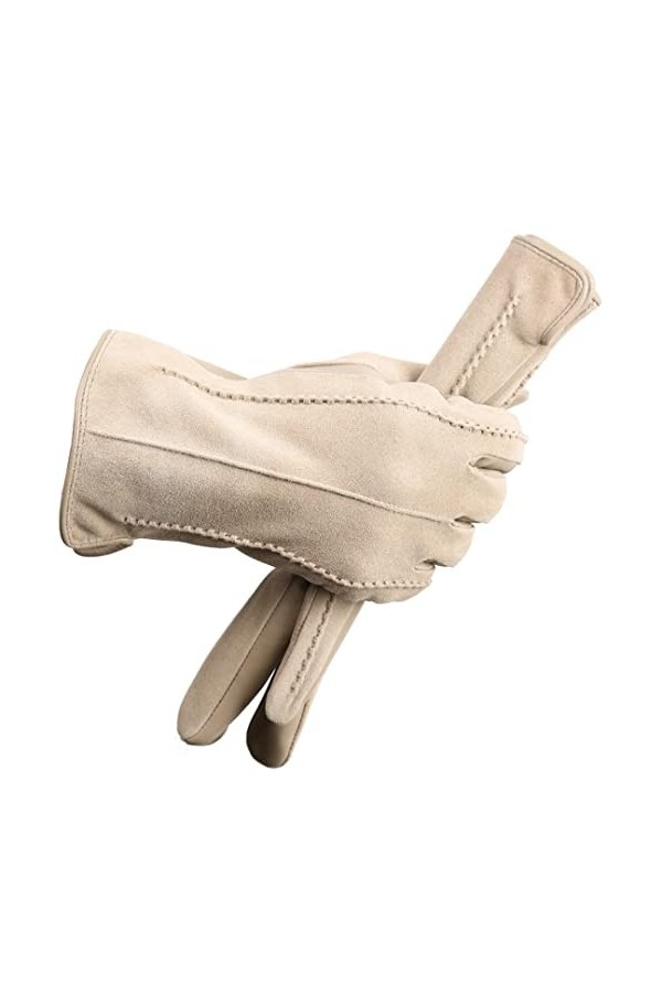 Gants en cuir pour femmes, gants dhiver chauds en peau de mouton pour femme, bleu marine, 6.5
