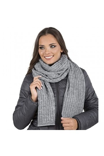 VIVISENCE Femme Écharpe Classique Et Élégant 7015S, Fabriqué En UE, Noir,UNI