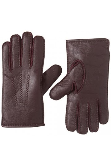 YISEVEN Femmes Hiver Gants en Cuir Peau de Mouton Chaud Épais Doublure en Fourrure en Laine Mérino Agneau Thermique Long Poig
