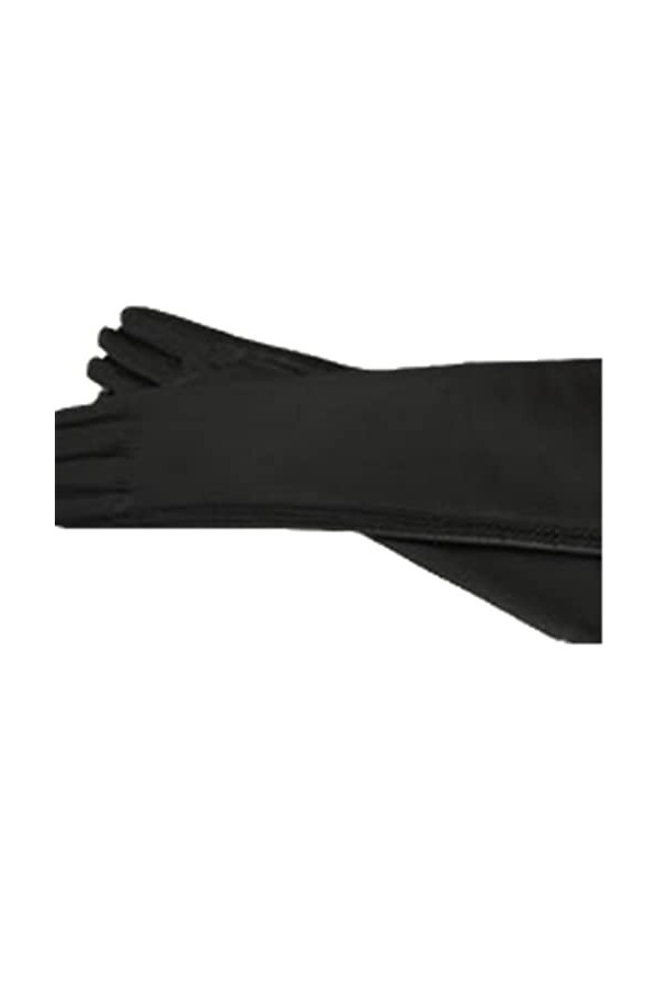 Gants dhiver en cuir tendance pour femmes Moufles en peau de mouton pour femmes Coudières protège-bras Noir M