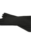 Gants dhiver en cuir tendance pour femmes Moufles en peau de mouton pour femmes Coudières protège-bras Noir M