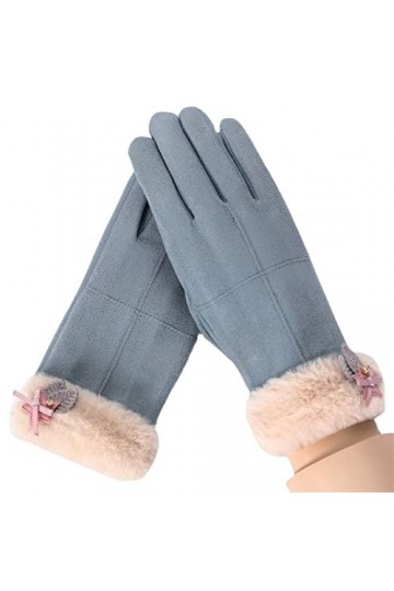 INGVY Gants dhiver pour femmes Automne Hiver Femmes Gants élégants en polaire mince Gants chauds écran tactile Cyclisme Driv