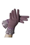 Huixin Femme Hiver Bowknot Flanelle Douce Chaude Young Styles Mode Coréenne De La Mode Mitaines En Dentelle Moufles Mitaines 