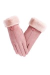 ERICAT Gants for femmes automne hiver mitaines chaudes en fourrure mignonnes mitaines à doigt complet Color : Style1 Pink, S