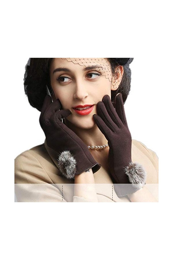 Mme Winter Velvet Épaississement Tactile Chaud Young Styles Écran Conduite Slip Mode Coréenne Mitaines Moufles Color : 3, Si