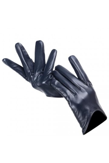 Dninmim Gants de conduite en cuir pour femme, gants fins au toucher, gants dhiver pour garder au chaud, gris foncé, 6.5