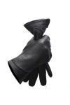 Dninmim Gants dhiver simples et chauds pour femme - Texture noire - En cuir synthétique, standard, 9