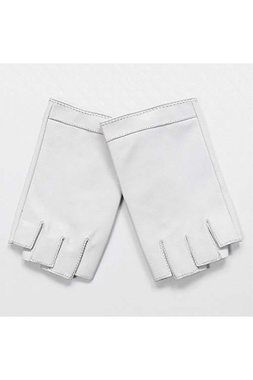 Raelf Dames première Couche de Gants en Peau de Mouton Gants en Cuir véritable Demi-Doigts en Peau de Mouton Doux Gants Mitai