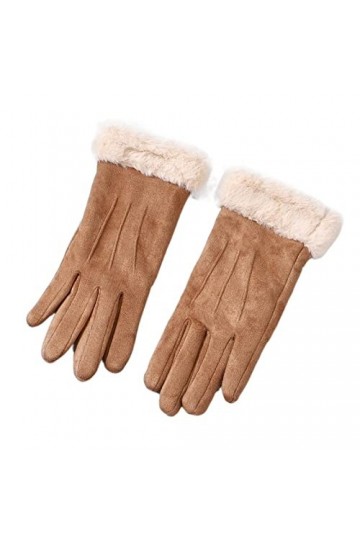 INGVY Gants dhiver pour hommes gants pour femmes gants dhiver pour écran tactile femme daim fourrure chaud gants à doigts c