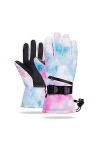 Gants Gants de ski thermaux Hommes Femmes Winter Molleton Imperméable Chaud Snowboard Snowboard Gants de neige 3 doigts for S