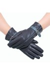 HUDJX Gants dhiver pour Femmes Gants en Cuir Chauds à écran Tactile Texting Mitaines Coupe-Vent Thermiques pour la Conduite