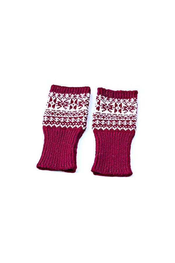 mitaines sans doigts en tricot rouge gants sans doigts mitaines en laine pour femmes mitaines en laine pour hommes chauffe-ma