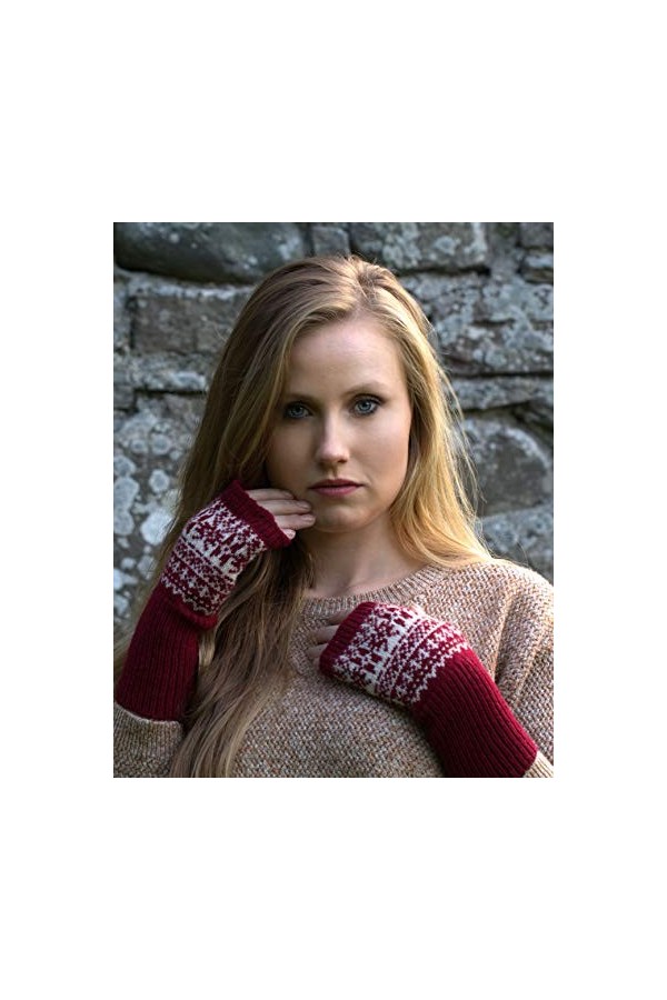 mitaines sans doigts en tricot rouge gants sans doigts mitaines en laine pour femmes mitaines en laine pour hommes chauffe-ma