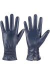 Gants en cuir de mouton véritable pour femmes, gants dhiver chauds avec écran tactile, doublés en cachemire, pour conduire d
