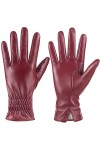 Gants en cuir de mouton véritable pour femmes, gants dhiver chauds avec écran tactile, doublés en cachemire, pour conduire d