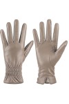 Gants en cuir de mouton véritable pour femmes, gants dhiver chauds avec écran tactile, doublés en cachemire, pour conduire d