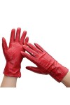 Dndrdhfb Gants dhiver en cuir pour femme - Courtes rayures - Velours froid chaud - Moufles de conduite en plein air - 4 8 1/