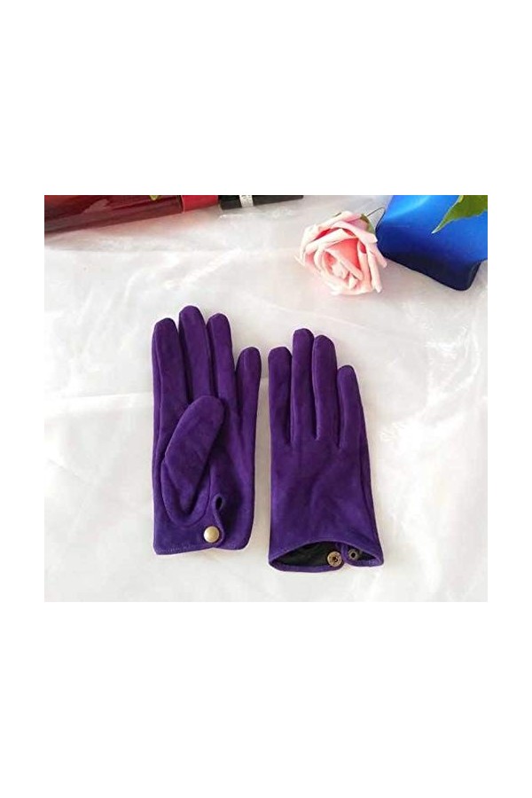 OPYTR Gants dhiver La moitié Palm Gant de Conduite Mode Vraie véritable chèvre Gants en Cuir Femmes Mode moufles Cuir vérita