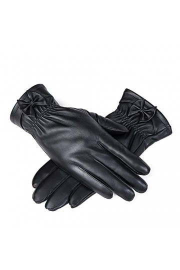Gants Pour Femmes Gants En Cuir Pour Femmes Et Gants De Cyclisme Et De Conduite DHiver Rembourrés En Velours Pour Écran Tact