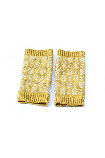 mitaines jaunes gants sans doigts fair isle chauffe-mains en tricot chauffe-poignets mitaines en laine mitaines dautomne mit