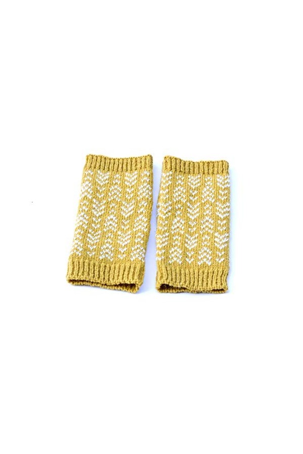 mitaines jaunes gants sans doigts fair isle chauffe-mains en tricot chauffe-poignets mitaines en laine mitaines dautomne mit