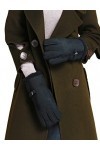 YISEVEN Femme Hiver Nouveau Gants en Cuir Peau de Mouton Chaude Épais Doublure Fourrure en Laine Mérino Agneau Thermique avec