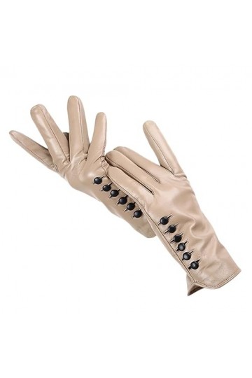 Dndrdhfb Gants en cuir pour femme - Pour écran tactile - Courts - Pour lhiver - Chauds - Pour lextérieur - Moufles classiqu