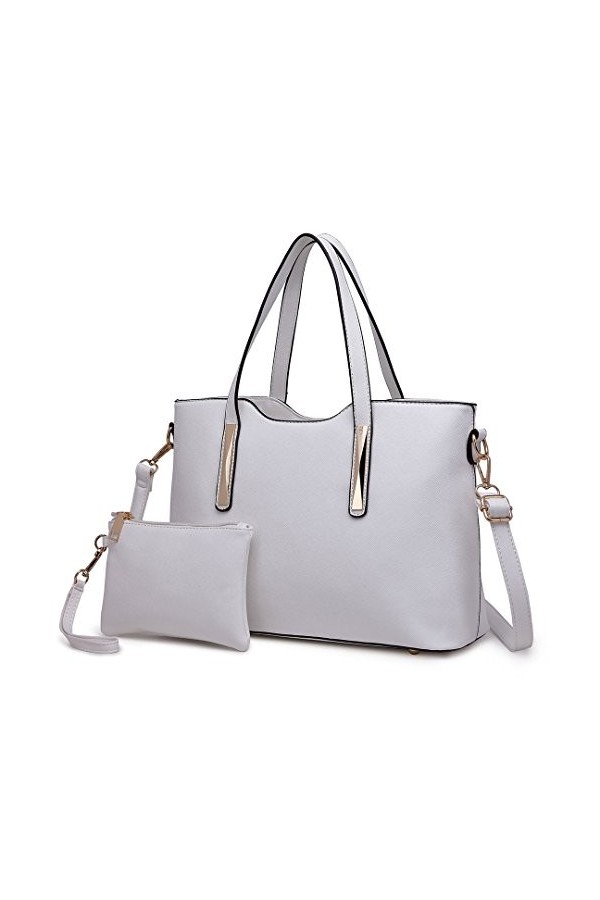 Miss Lulu Sac à Main Femme de 3 en 1 Sac Bandoulière avec Pochette Cabas Femme en Cuir Synthétique