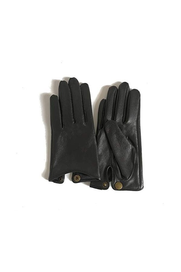 OPYTR Gants dhiver La moitié Palm Gant de Conduite Mode Vraie véritable chèvre Gants en Cuir Femmes Mode moufles Cuir vérita