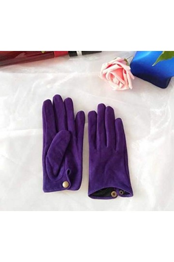 Gants dhiver La moitié Palm Gant de conduite Mode vraie véritable chèvre Gants en cuir femmes Mode moufles cuir véritable G5