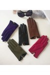 Gants dhiver La moitié Palm Gant de conduite Mode vraie véritable chèvre Gants en cuir femmes Mode moufles cuir véritable G5
