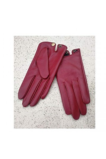 OPYTR Gants dhiver La moitié Palm Gant de Conduite Mode Vraie véritable chèvre Gants en Cuir Femmes Mode moufles Cuir vérita
